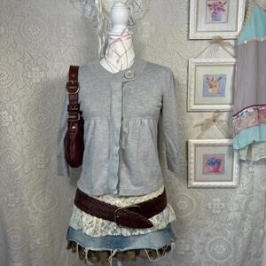 vintage gray babydoll cardigan